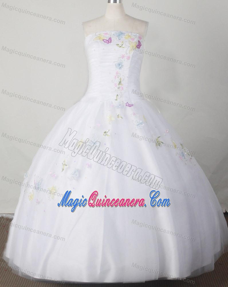 Embroidery with Beading Decorate Nevada Flower Girl Pageant Dress
