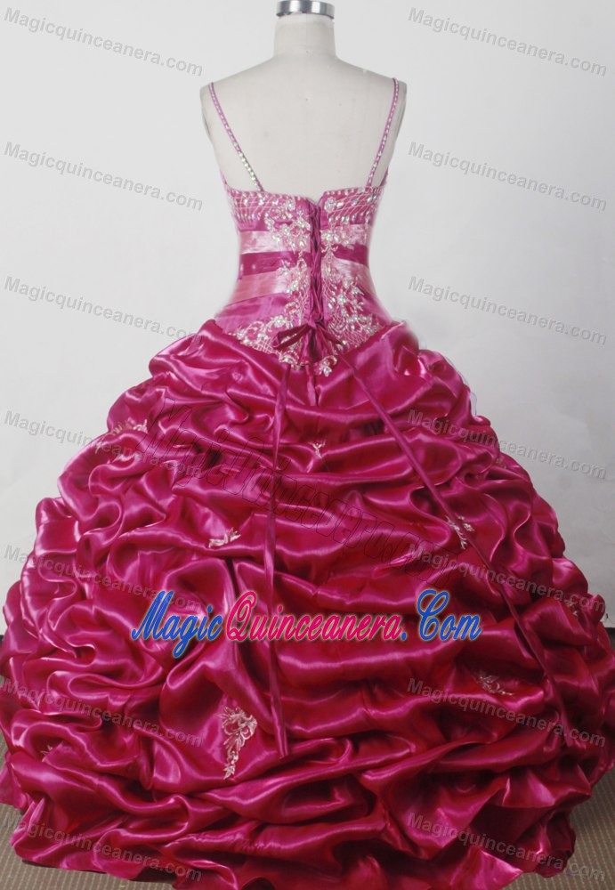 Beaded Embroidery Decorate Little Girl Pageant Dress with Spaghetti Straps