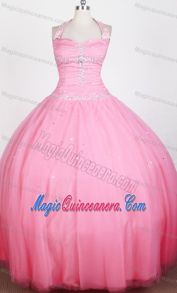 Beading Halter Top Little Girl Pageant Dress in 2014 for formal