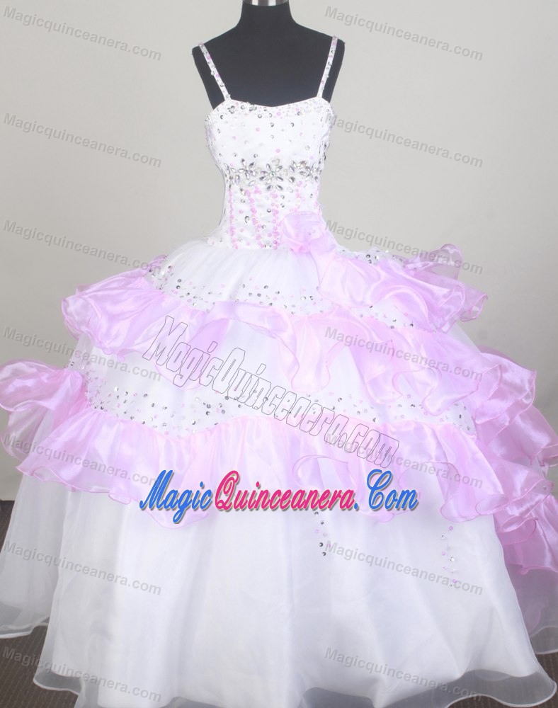 Idaho Little Girl Pageant Dresses with Beading and Ruffled Layers