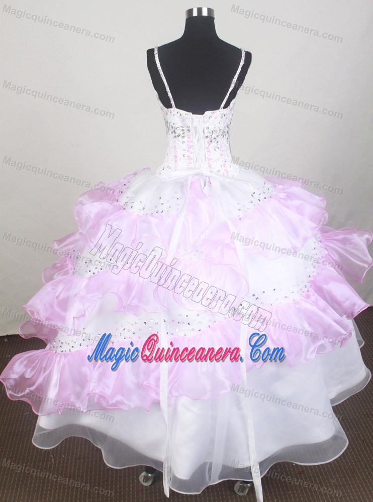 Idaho Little Girl Pageant Dresses with Beading and Ruffled Layers