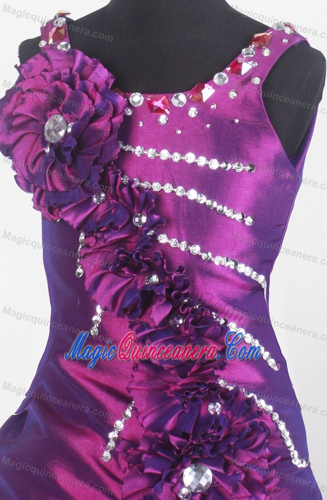 Hand Made Flowers for Hawaii Purple Little Girl Pageant Dresses
