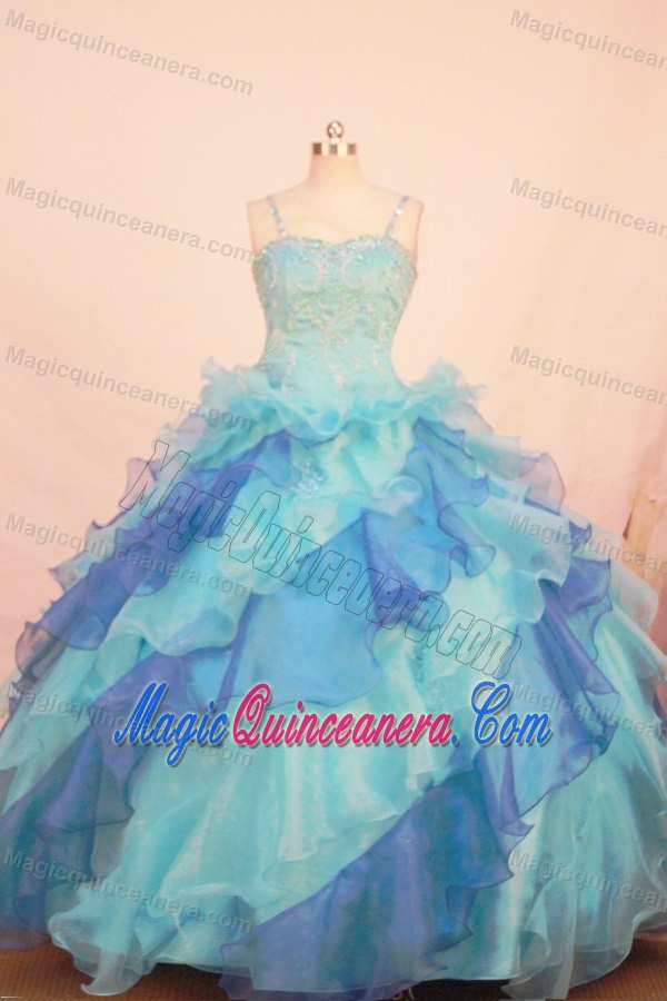 Multi-color Ruffled Layers Decorate Glitz Pageant Dresses with Straps