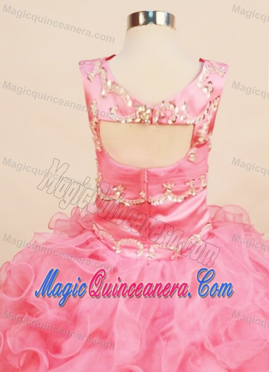 Ruffles Square 2013 Little Girl Pageant Gown in Baby Pink With Organza