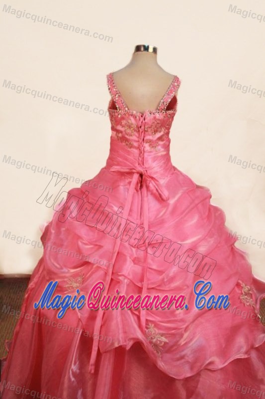 Pink Off the Shoulder Appliques Pick-ups Pageant Dresses