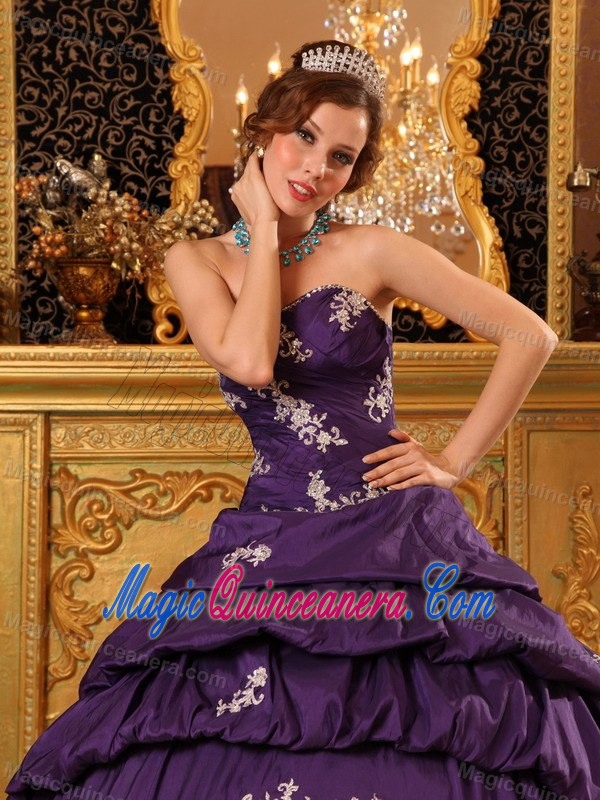 Appliqued Sweetheart Dresses of 15 in Purple in Santo Andre Brazil