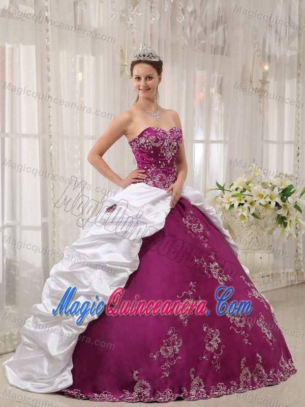 Multi-color Satin and Taffeta Embroidery Dresses for Quinceaneras