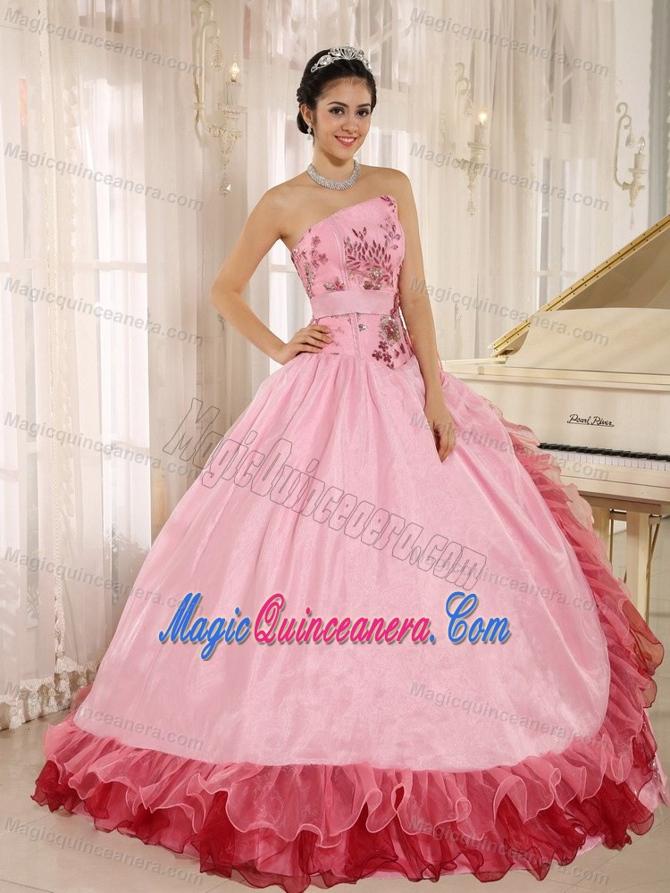 Vestidos Para Quinceaneras with Hand Made Flowers and Appliques