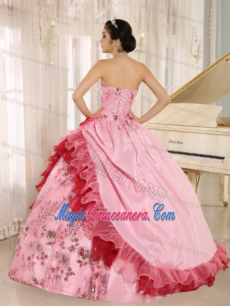 Vestidos Para Quinceaneras with Hand Made Flowers and Appliques
