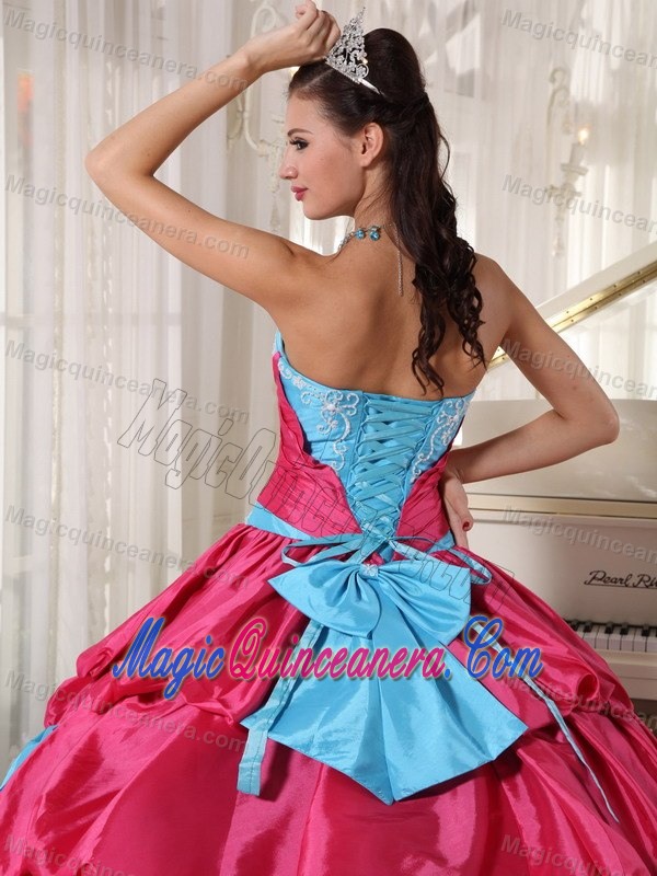 Pink and Blue Pick ups Bows Sweet 16 Dress in Sao Goncalo Brazil