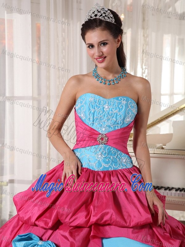 Pink and Blue Pick ups Bows Sweet 16 Dress in Sao Goncalo Brazil