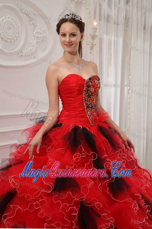 Upscale Sweetheart Ball Gown Ruffled Dress for Quince in Chisec