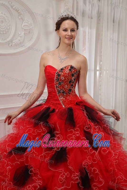 Upscale Sweetheart Ball Gown Ruffled Dress for Quince in Chisec