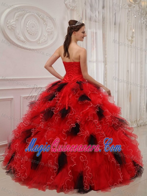 Upscale Sweetheart Ball Gown Ruffled Dress for Quince in Chisec