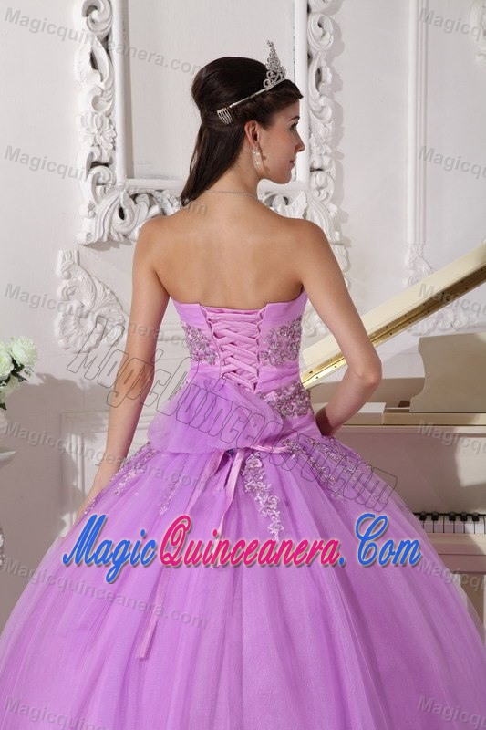 High-class Lavender Appliqued Ball Gown Quinceanera Dress