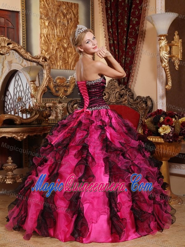 Dressy Beaded Ruffled Barberena Sweet 16 Dresses in Multi-color