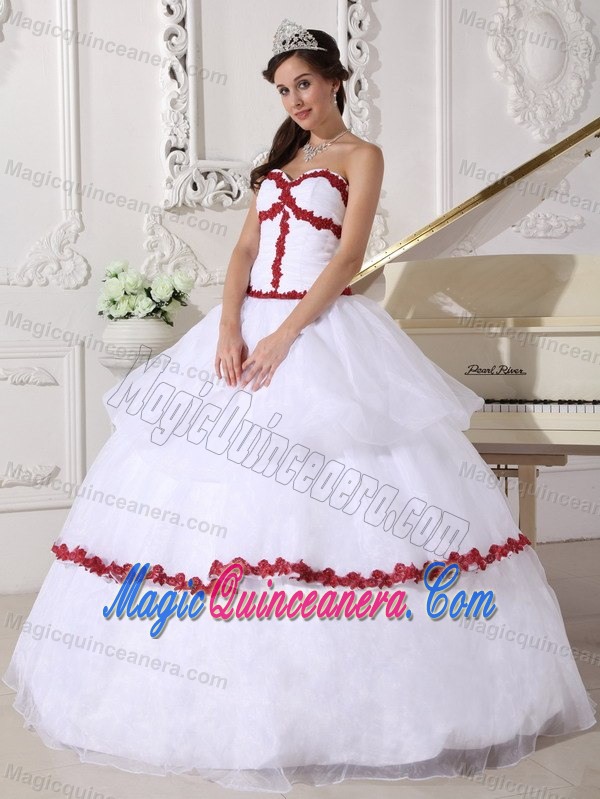 White Organza Appliqued Quinceanera Gowns in Puerto Barrios
