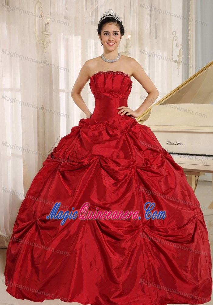 2013 New Wine Red Ball Gown Floor-length Quinceanera Dress