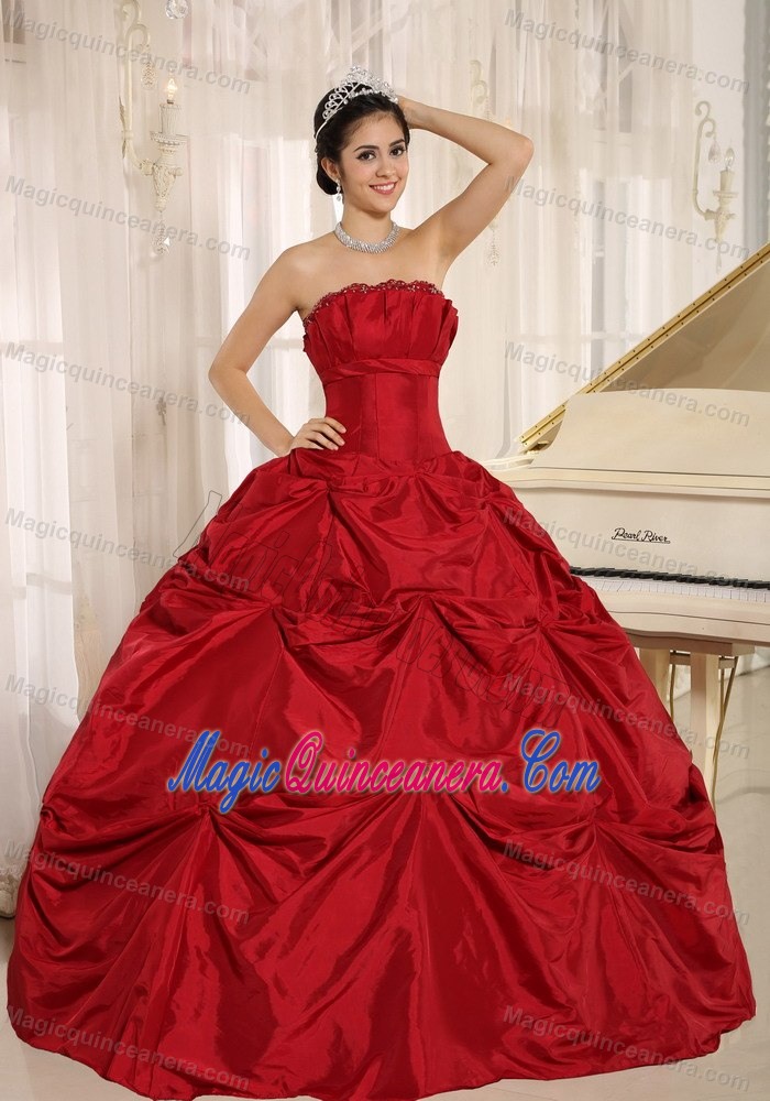 2013 New Wine Red Ball Gown Floor-length Quinceanera Dress