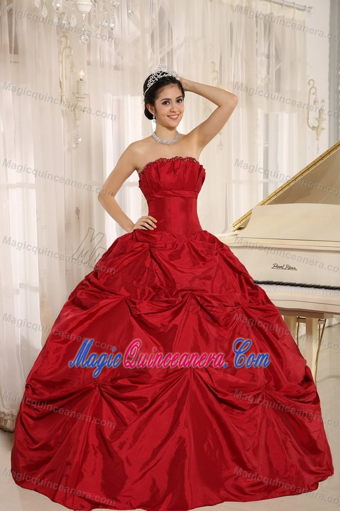 2013 New Wine Red Ball Gown Floor-length Quinceanera Dress