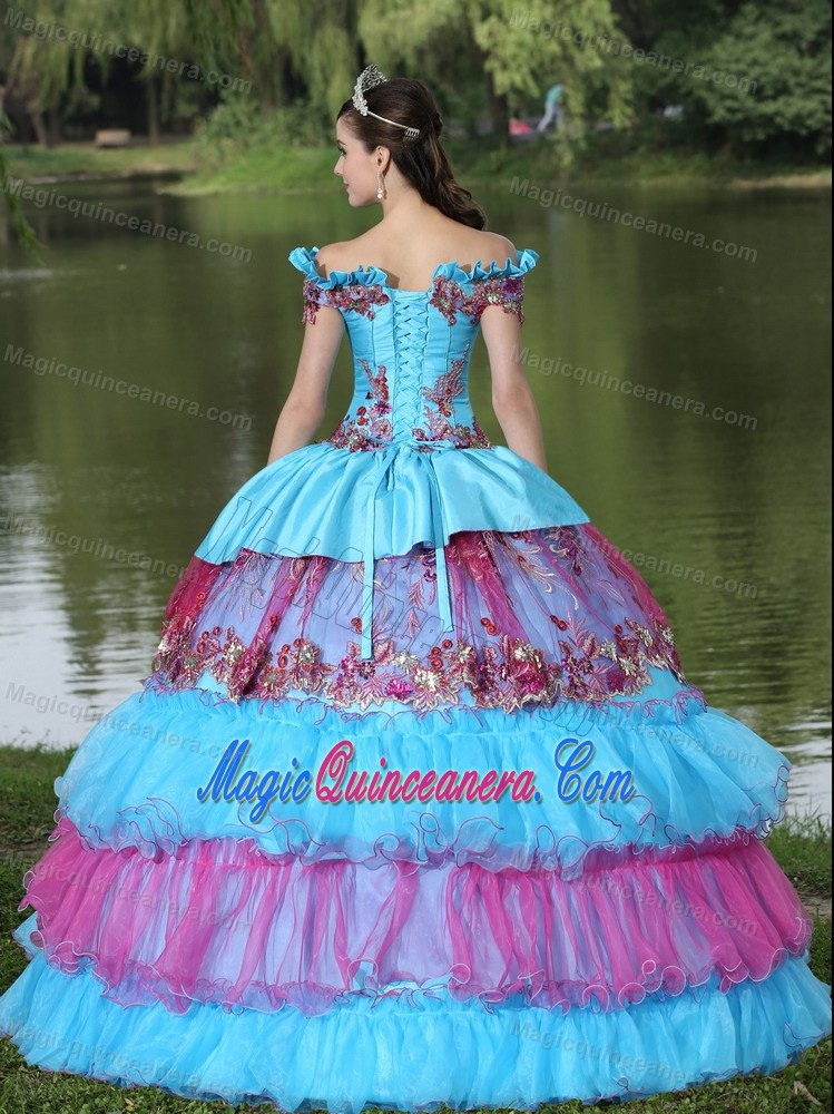 Traditional Off-the-shoulder Multi-color Dresses for Sweet 16