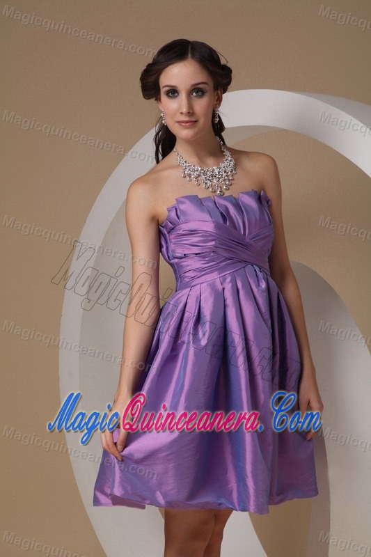 Lavender Strapless Mine-length Taffeta Dama Dresses in Wokingham
