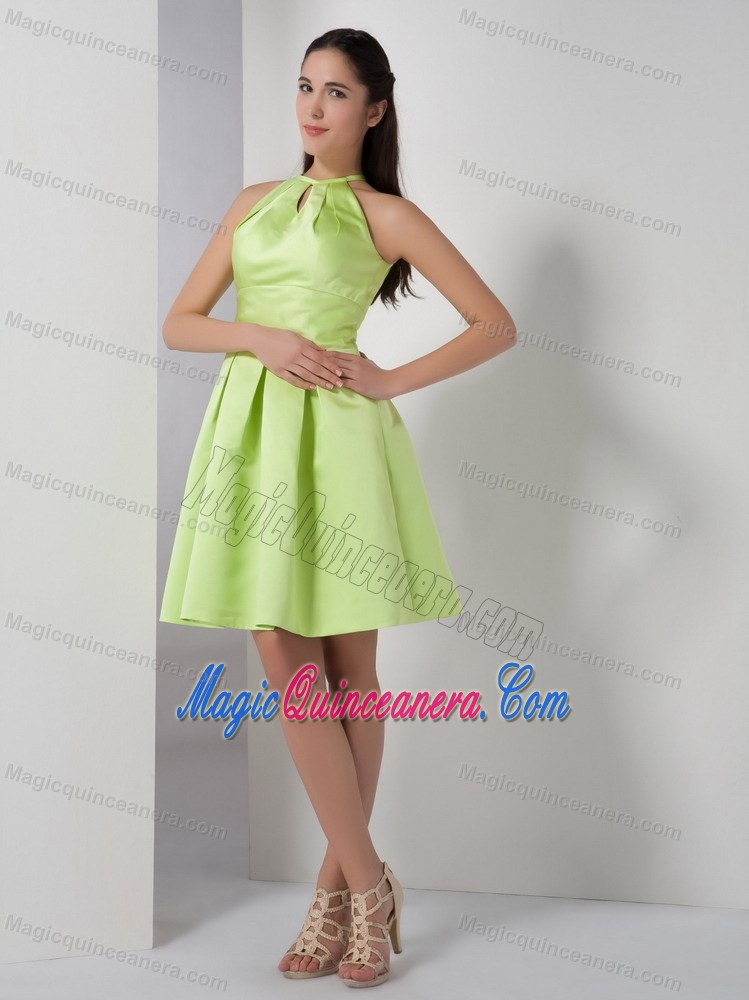 Yellow Green High-neck Knee-length Dresses for Damas in Melbourn