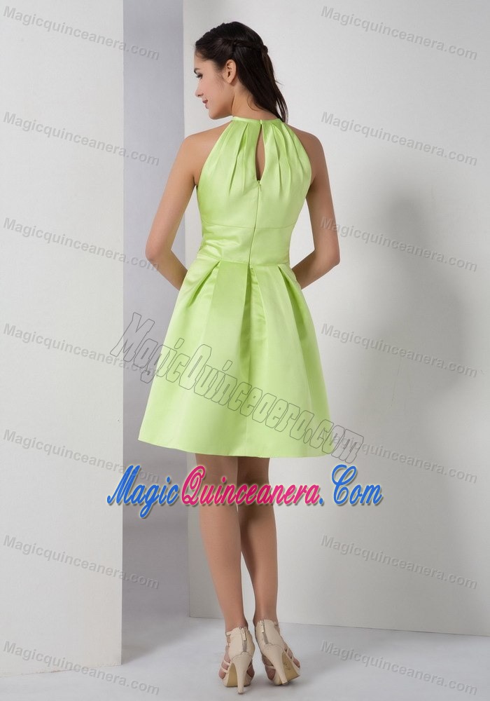 Yellow Green High-neck Knee-length Dresses for Damas in Melbourn