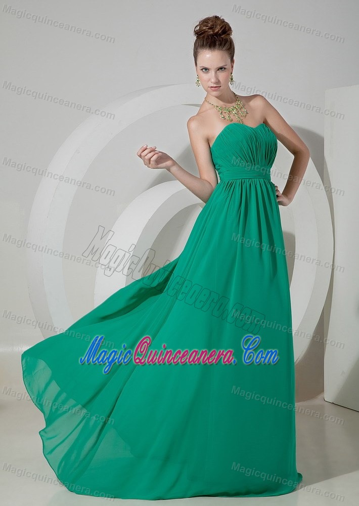 Turquoise Empire Strapless Brush Train Dresses for Damas in Dunedin