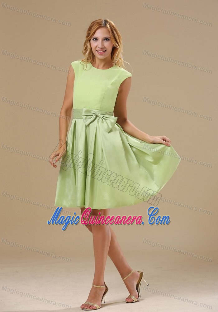 Yellow Green Scoop Chiffon Quinceanera Dama Dresses in Belfast