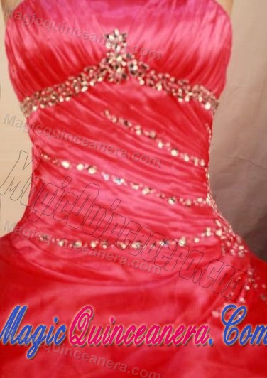 Hot pink Strapless Dresses Quinceanera Ruffled in Cumbria