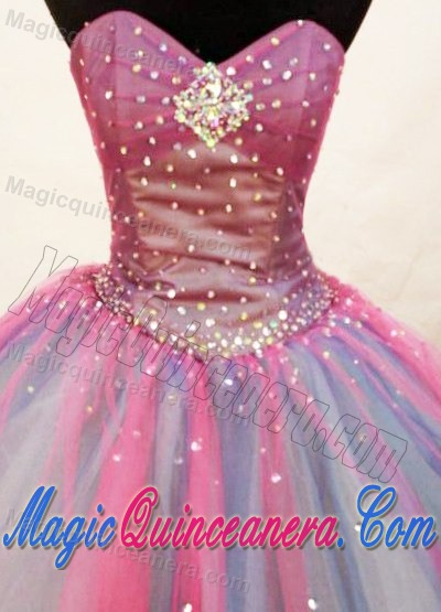 Cornwall Multi color Sweetheart Quinceanera Dress Sequined