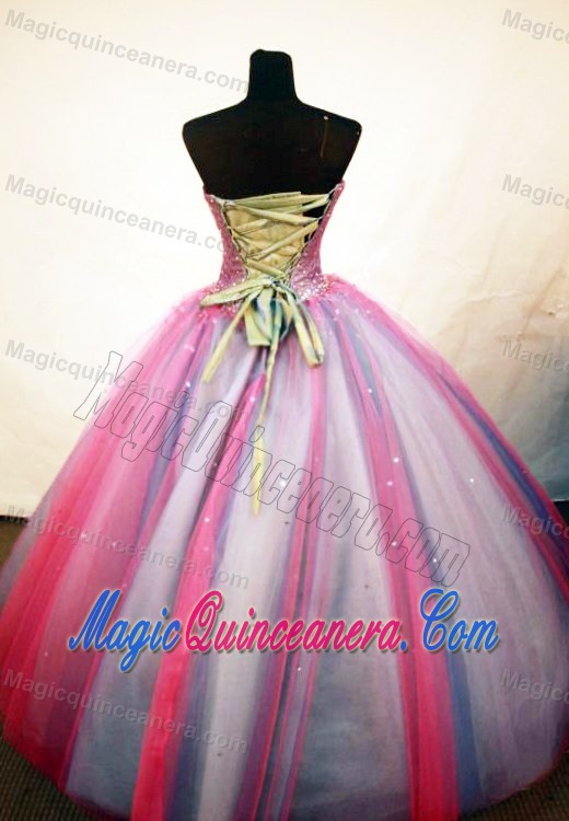 Cornwall Multi color Sweetheart Quinceanera Dress Sequined