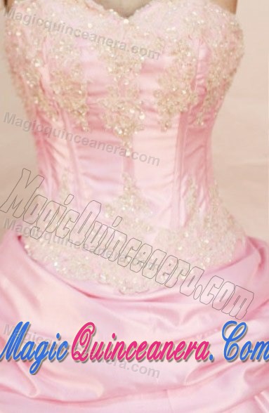 2014 Taffeta Chapel Train Pick-ups Sweet 16 Dress in Pink