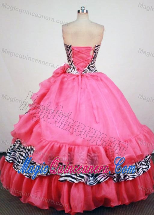 Pink Zebra Sweetheart Sweet 16 Dresses Ruffled in Bristol