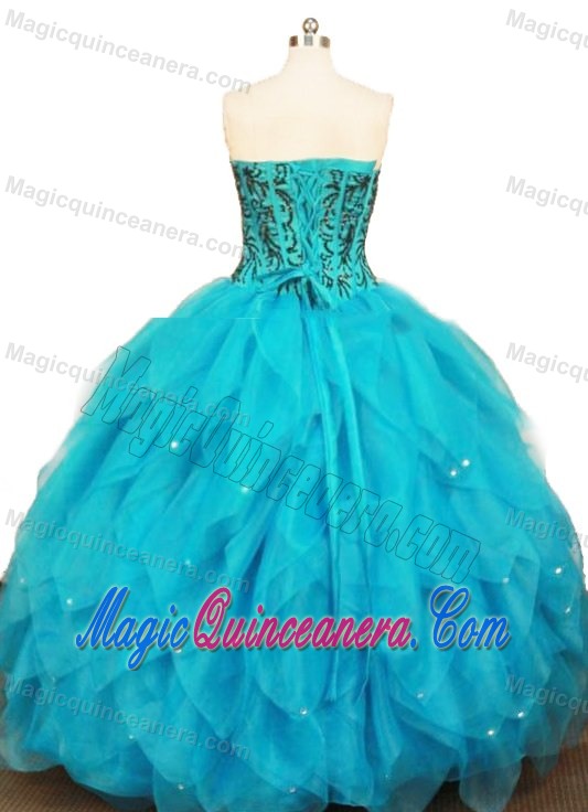 Appliques Sweetheart Aqua Blue Beading 16 Dresses for Quinceanera