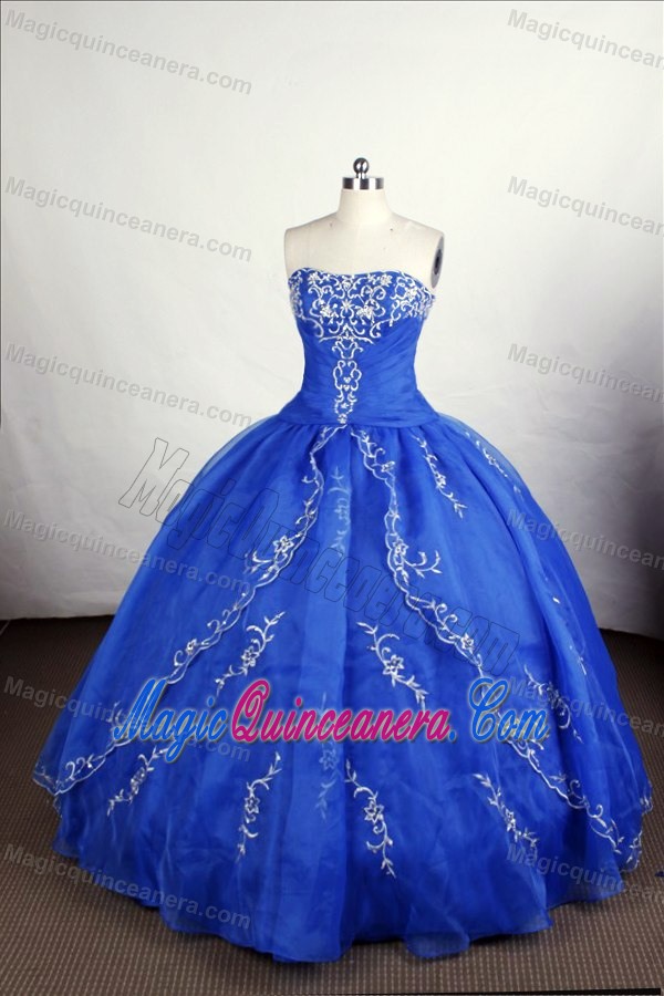 Appliques Royal Blue Ruching Quinceanera Dresses in Fremantle