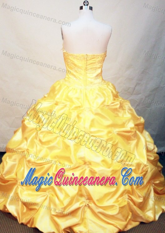 Discount 2013 Yellow Beading Quinceanera Dress for Military Ball