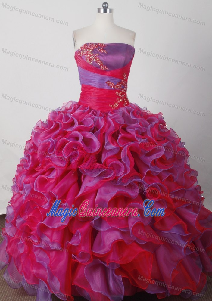 Multi-colored Ruffles Layered Appliques Quinceanera Dress in Ontario