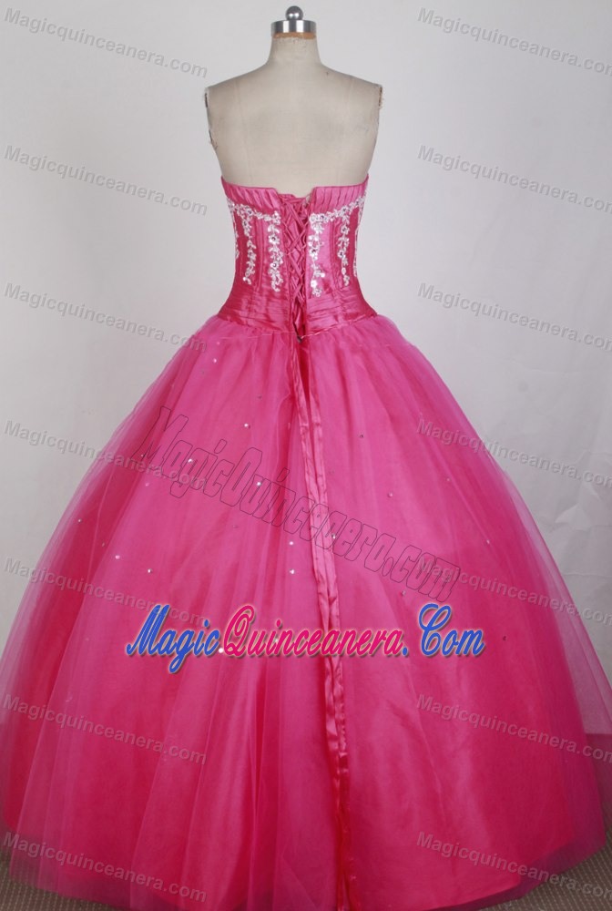 Ruching Appliques Hot Pink Sweet 16 Quinceanera Dress in Gladstone