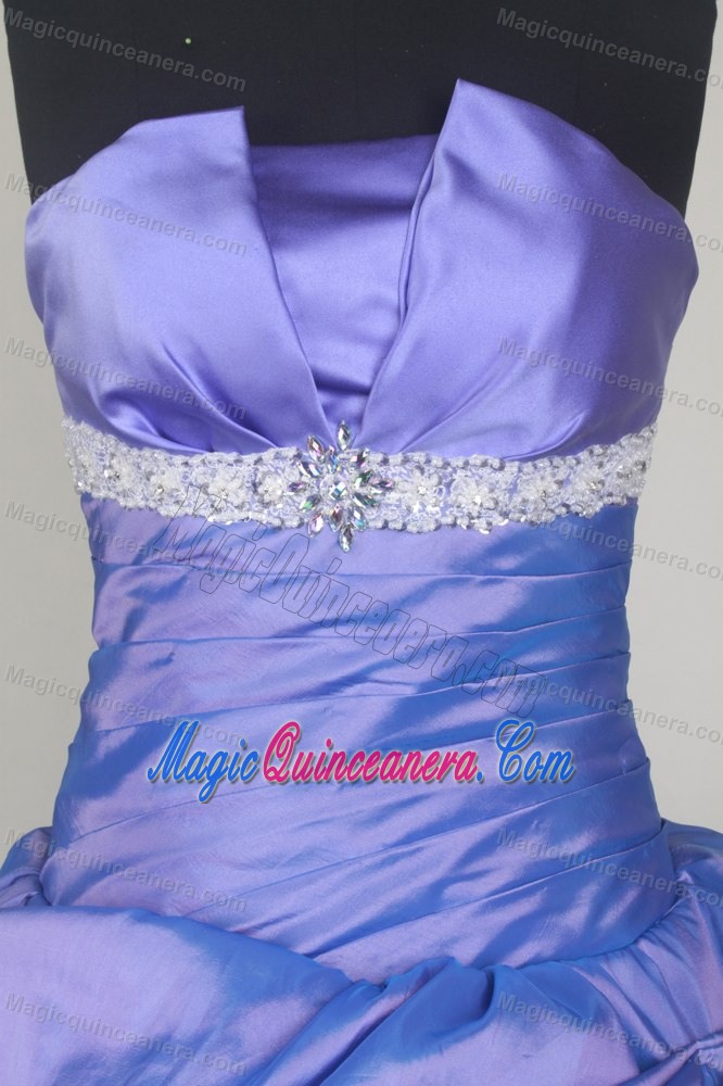 Lavender and White Flowers Beaded Pick-ups Quinceanera Dresses 2014