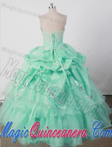 Sequin and Beading Sweetheart Mint Green Quincenera Dresses