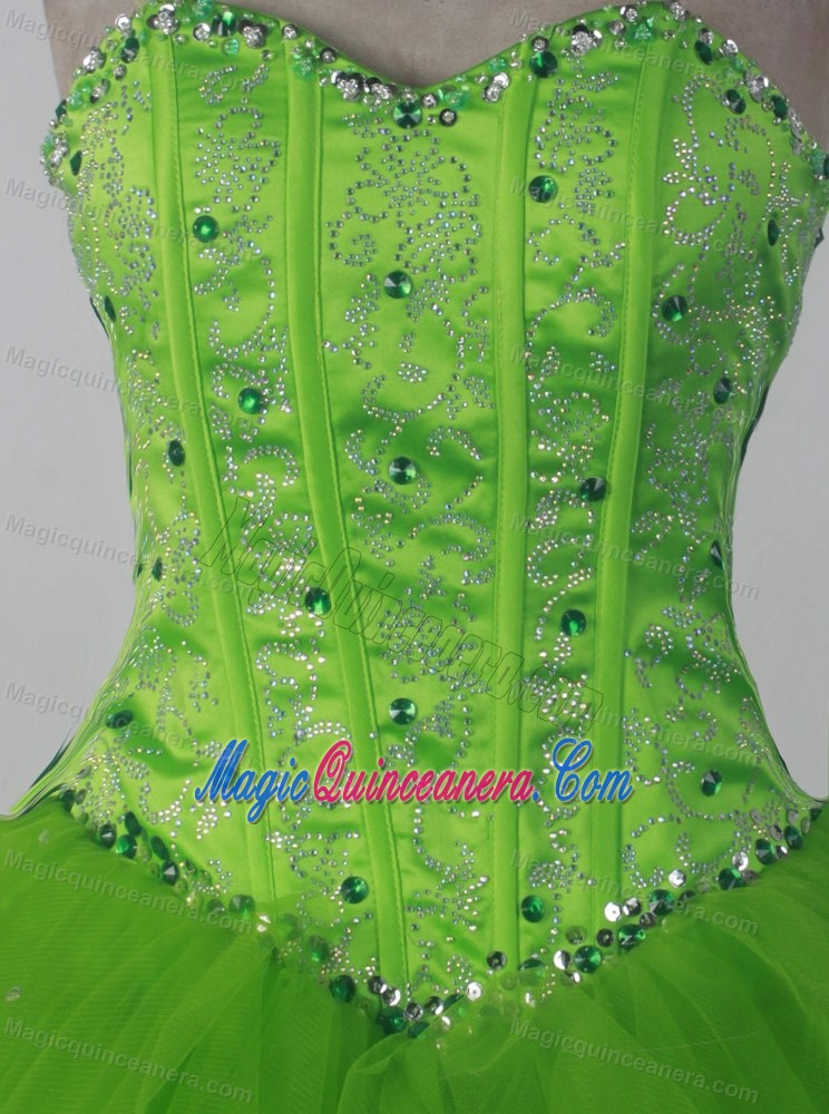 Sweetheart Beading Green Sweet 16 Dresses on Sale in Chincha Alta