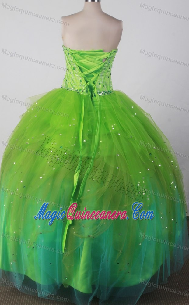 Sweetheart Beading Green Sweet 16 Dresses on Sale in Chincha Alta