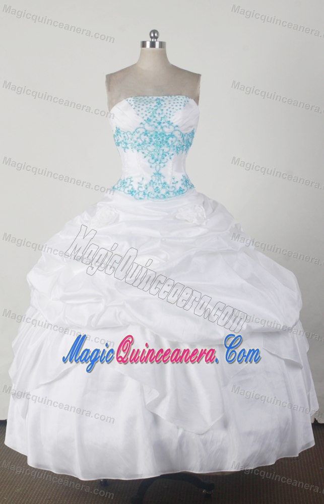 Discount White Strapless Beading Quincenera Dresses in Cajamarca