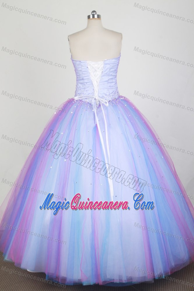 Sweetheart Colorful Floor-length Beading Dresses For a Quinceanera