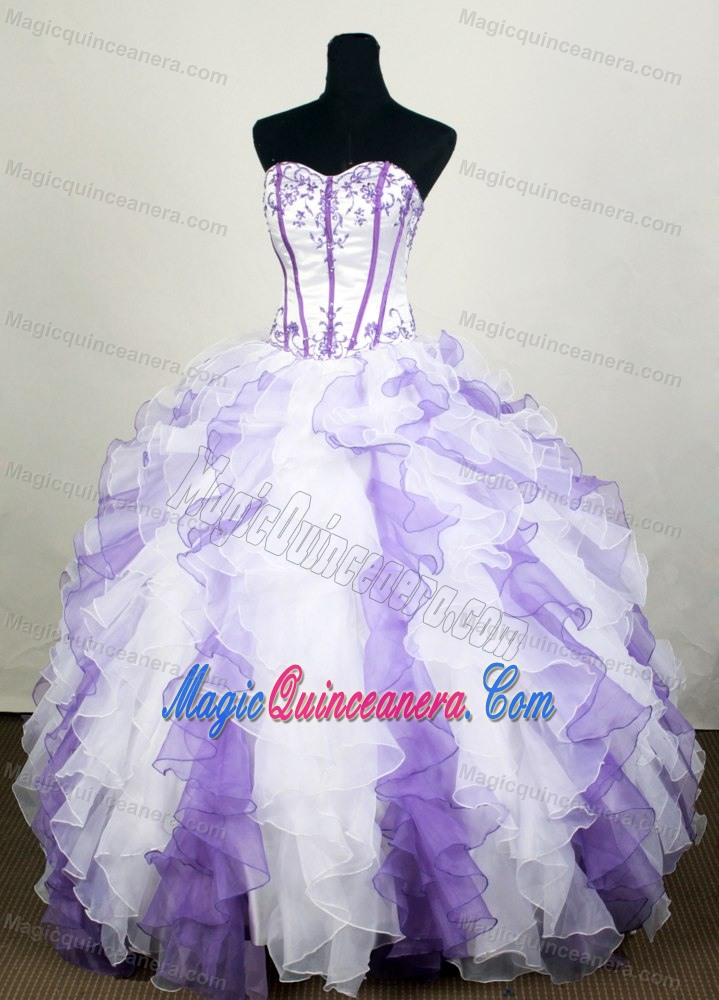 Beading and Ruffled Sweetheart Quinceanera Gowns Dresses in Piura