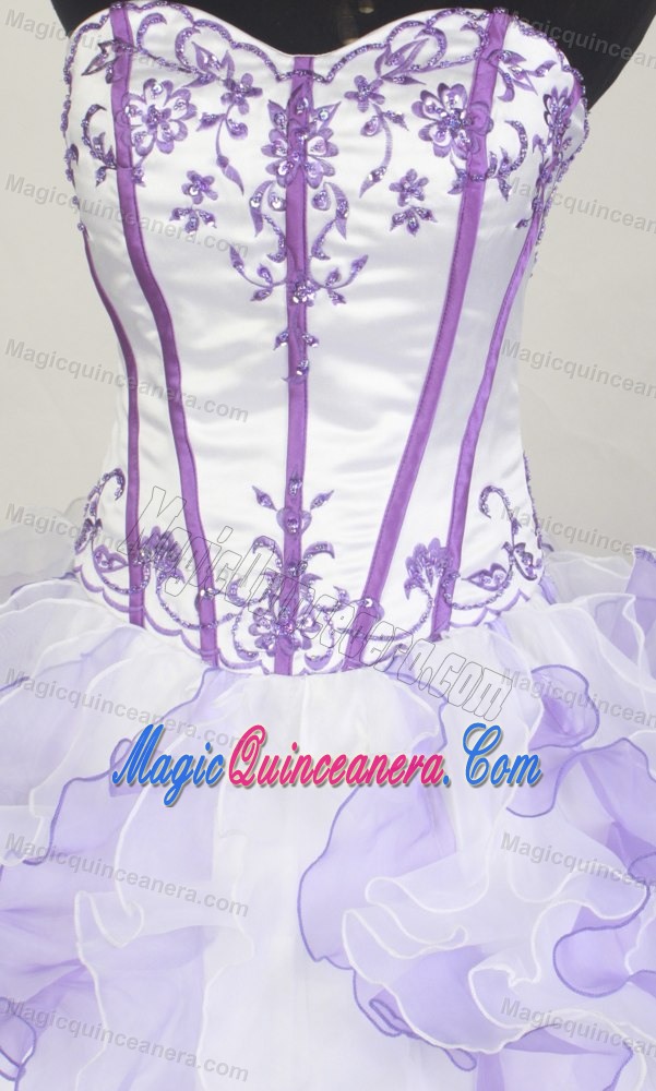 Beading and Ruffled Sweetheart Quinceanera Gowns Dresses in Piura