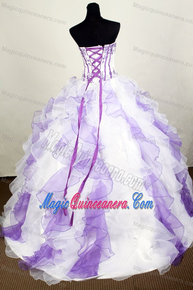 Beading and Ruffled Sweetheart Quinceanera Gowns Dresses in Piura