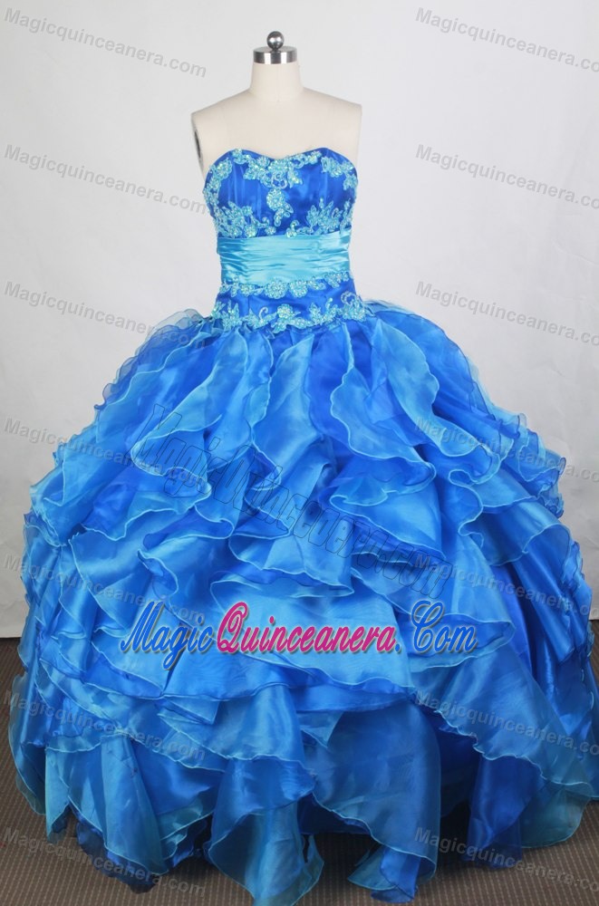 Floor-length Sweetheart Ruffles Beading Ball Gown Quinceanera Dress